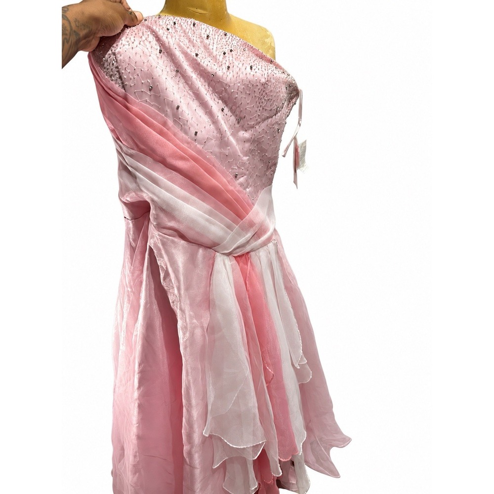 NWT Xcite Vintage Y2K Pink Beaded Prom Dress Plus Size 20 Fairycore Formal Gown